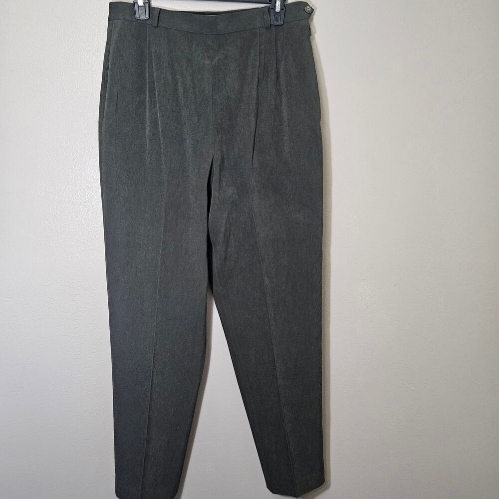 Talbots Women's 12 Dark Green Pleated Stretch Trousers 90/Y2K Minimalist Preppy